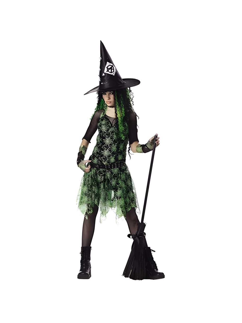 Women's Punk Rock Witch Halloween Costume (Junior Sizes)