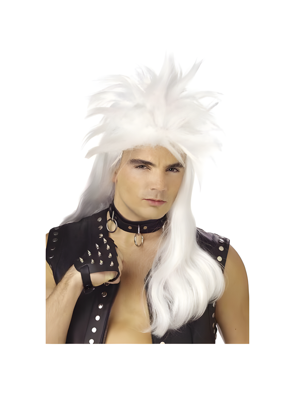 White Punk Mullet Wig