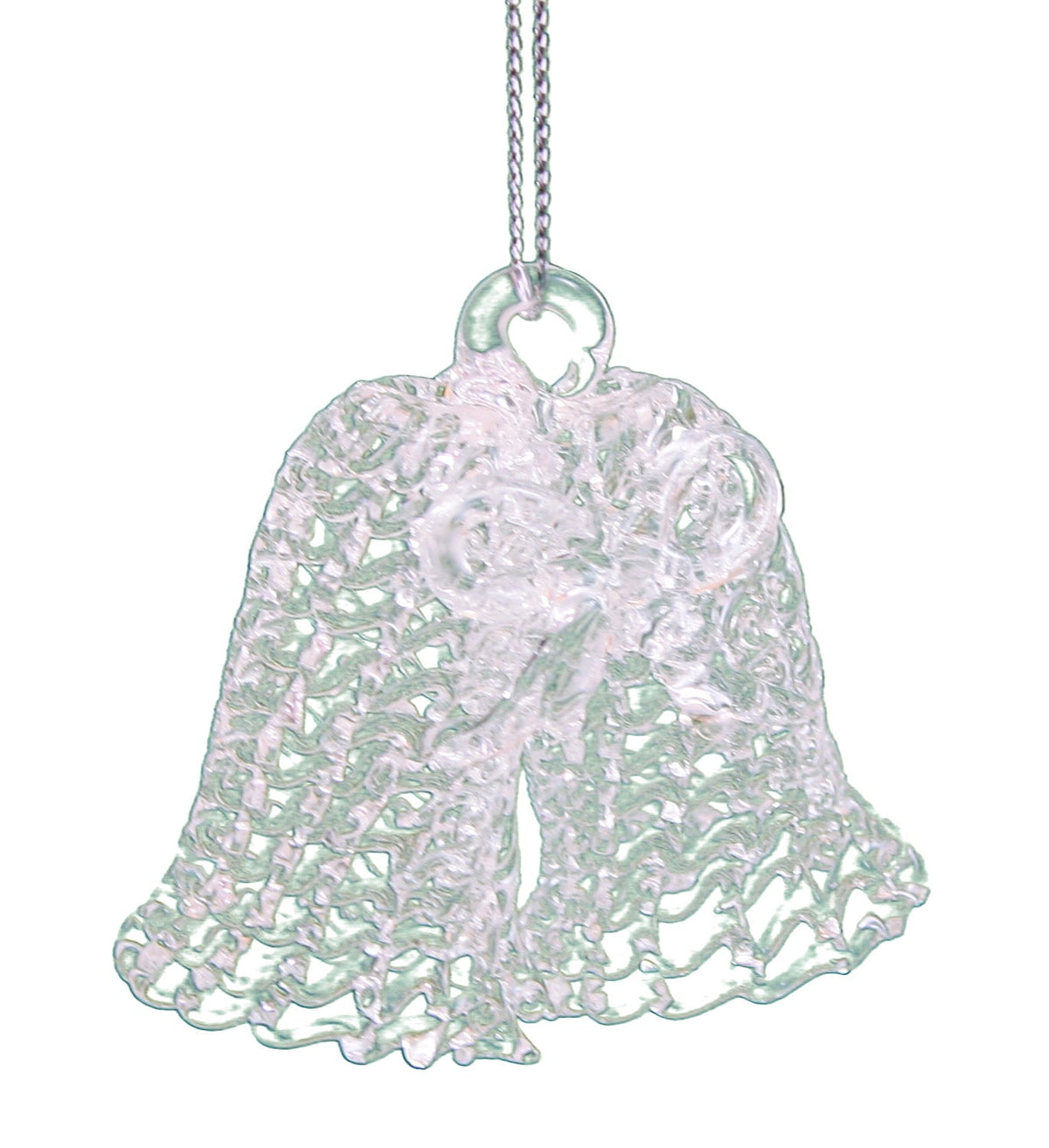 Spunglass Ornament - Clear Wedding Bells
