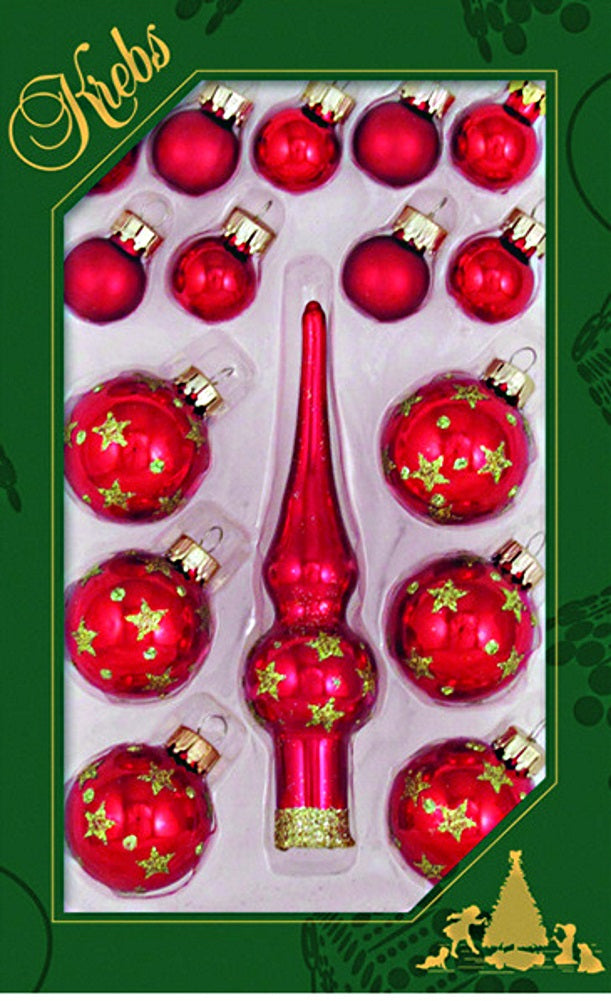 Christmas by Krebs Mini Trimsets with Topper - Red
