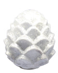 Glass Glitter Pinecone - White