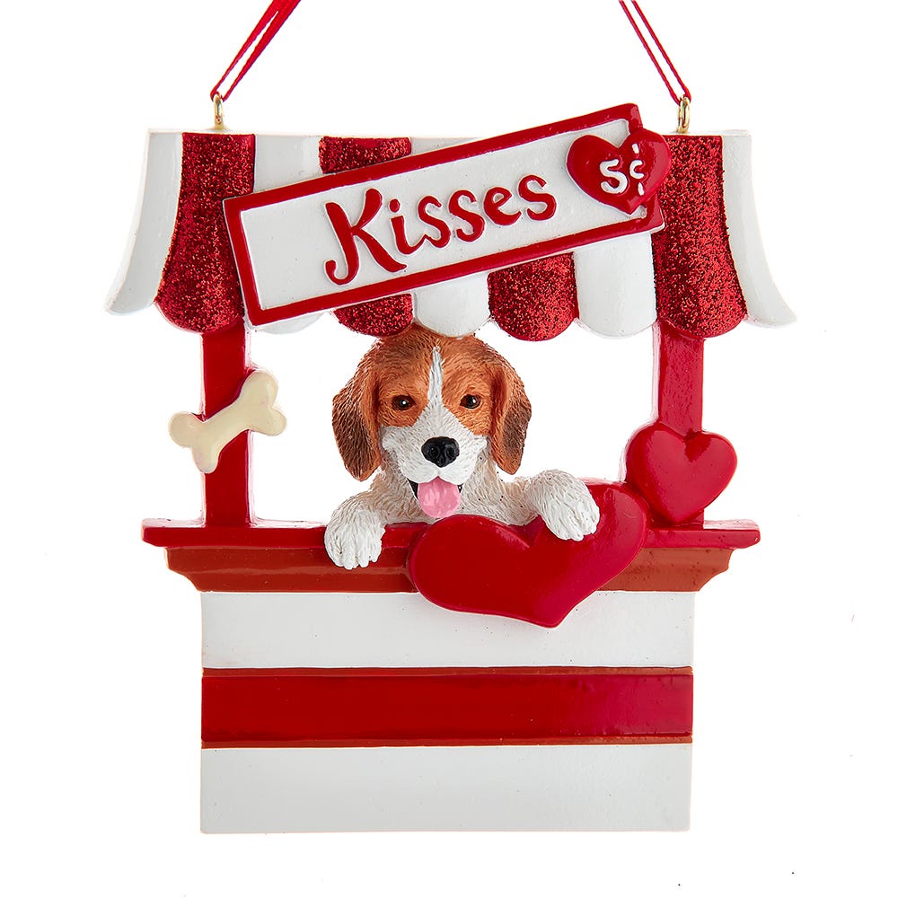 Dog Kisses - Kissing Booth Ornament -  Beagle