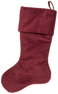 Burgandy Velvet Stocking With Cuff