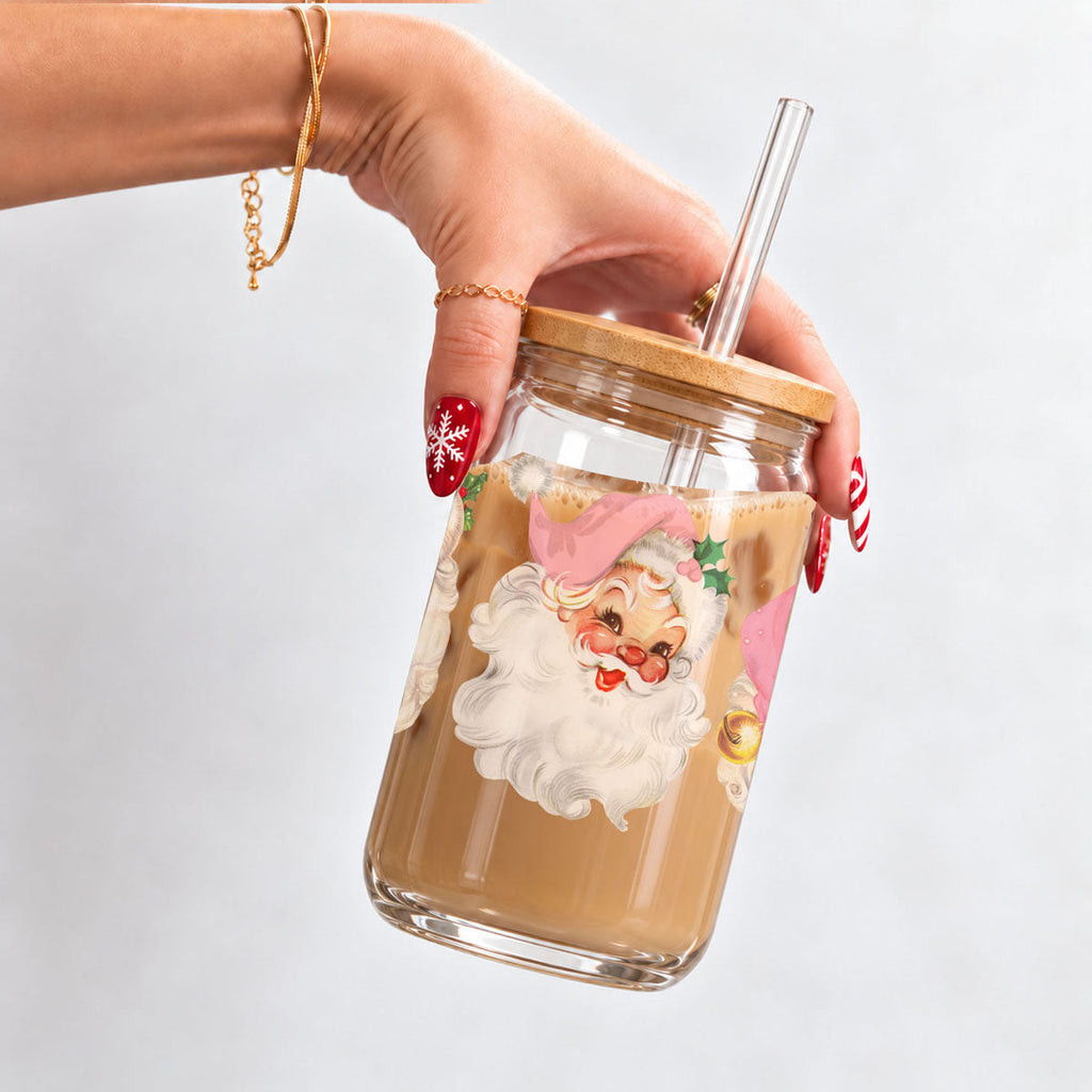 Vintage Pink Santa 17oz
