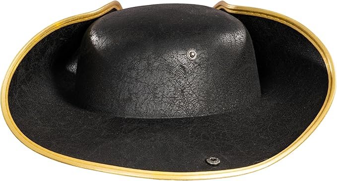 Pirate Hat Faux Leather Tricorn Colonial Renaissance Halloween Costume Cosplay Accessory