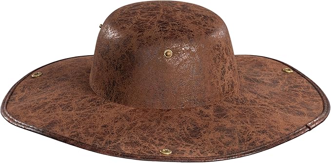 Pirate Hat Faux Leather Tricorn Colonial Renaissance Halloween Costume Cosplay Accessory