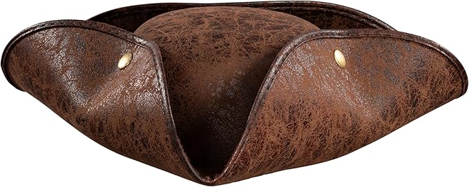 Pirate Hat Tricorn Faux Leather Colonial Renaissance Halloween Cosplay Costume Hat