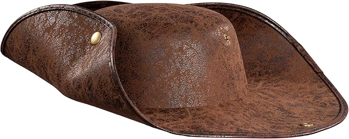 Pirate Hat Tricorn Faux Leather Colonial Renaissance Halloween Cosplay Costume Hat