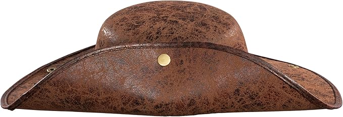 Pirate Hat Tricorn Faux Leather Colonial Renaissance Halloween Cosplay Costume Hat