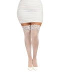 Dreamgirl Plus Size Laced Stay-up Sheer Thigh High