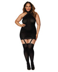Dreamgirl Plus Sheer Garter Bodystocking with Thigh High