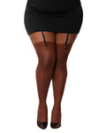 Dreamgirl Plus Size Sheer Thigh High Stockings with Back Seam