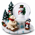 Mini Winter Scene with Polar Bear and Penguins Water Globe