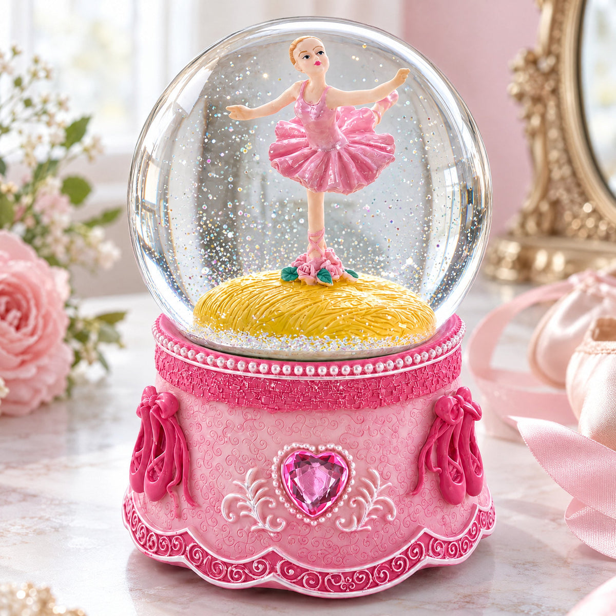 Ballerina in Spin Musical Water Snow Globe