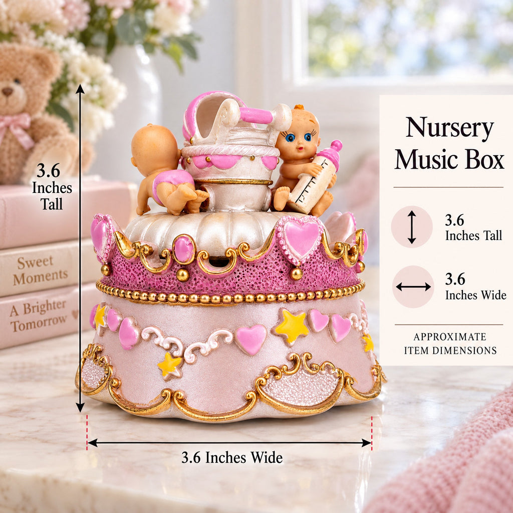 Animated Musical Cradle Babies Figurine - Rotating Nursery Song Music Box