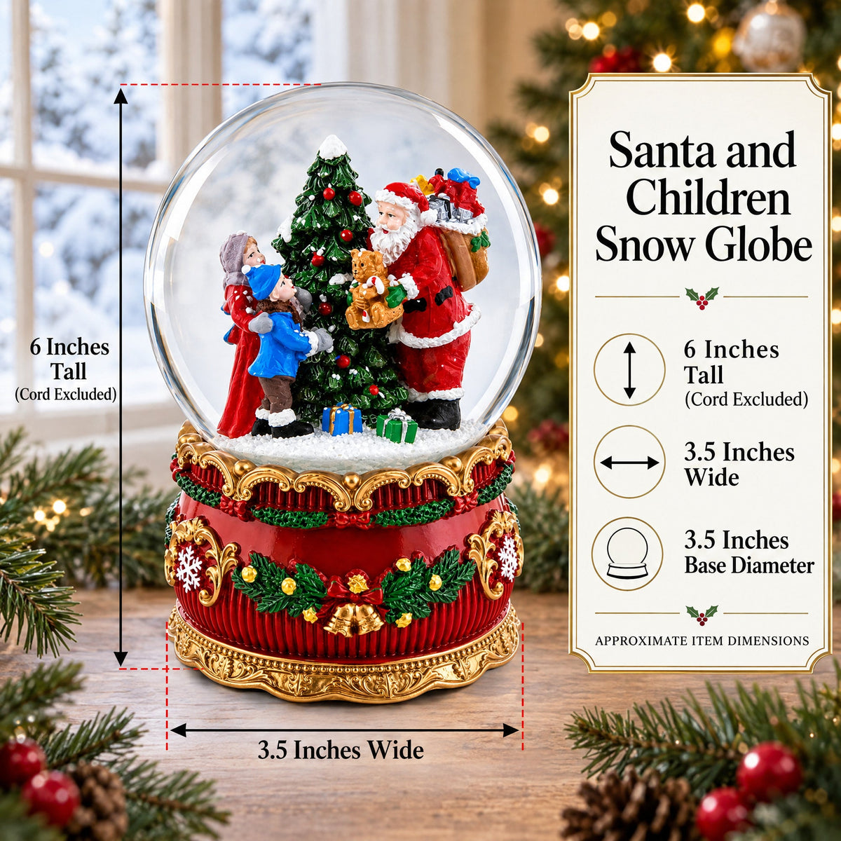 Santa's Gift Giver Musical Snow Water Globe