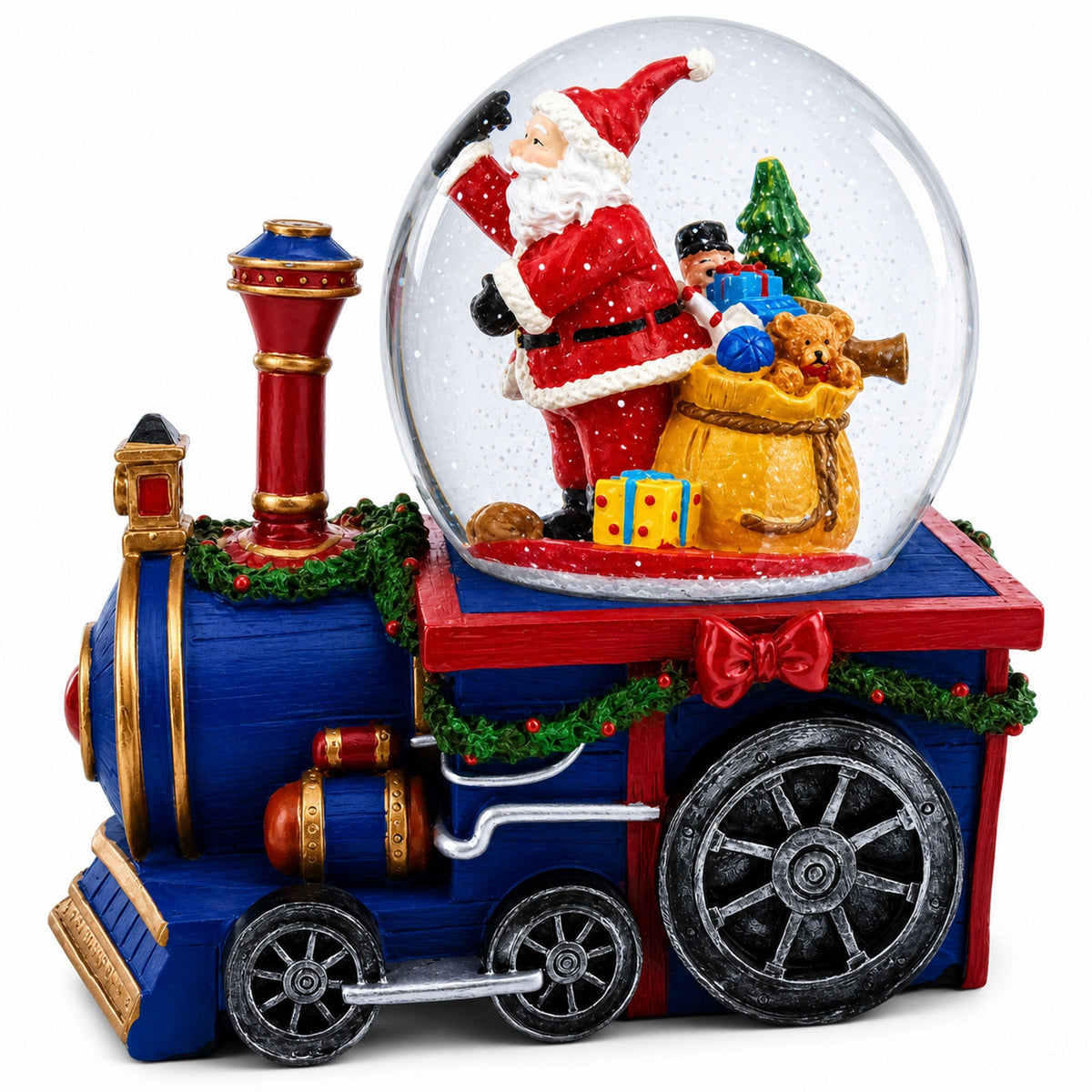 Santa's Train of Gifts Musical Water Snow Globe