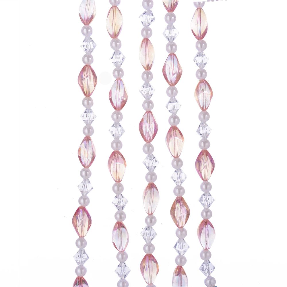 Pink and Clear Beaded Garland
