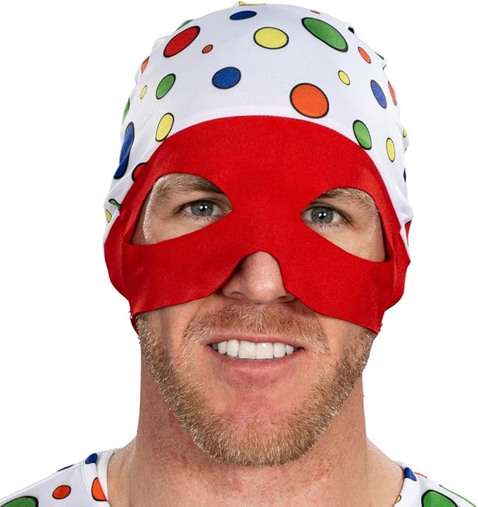 Polka-Dot Man Cosplay Halloween Cosplay Costume Jumpsuit and Mask Hat Set
