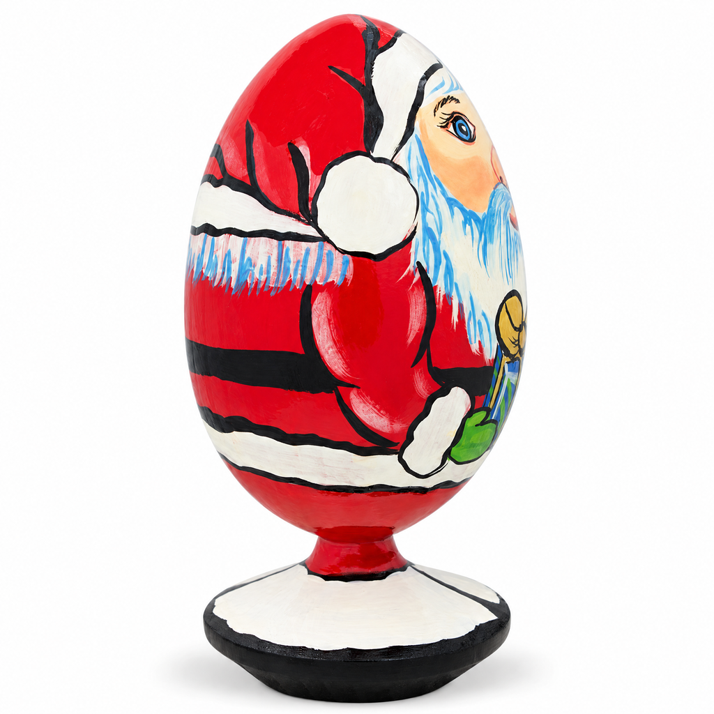 Santa Claus with Gift Wooden Figurine 4.75 Inches