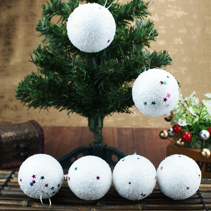 Artificial Snowball Christmas Ornament Set, 2.8 in