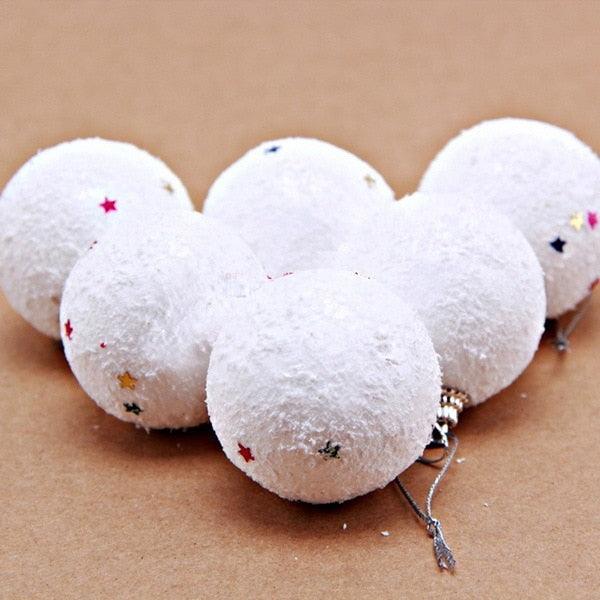 Artificial Snowball Christmas Ornament Set, 2.8 in