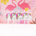 Cartoon Unicorn & Flamingo Candles, Fun Cake Toppers, Paraffin, Ideal for Parties