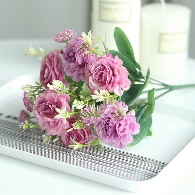 12-Rose Artificial Silk Flower Bouquet