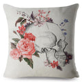 Flower Skull Print Cushion Covers