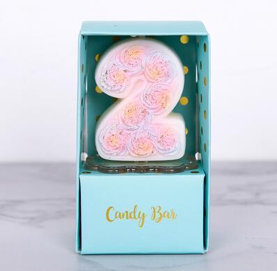 Rose Numbers Candles Cake Decoration Tool 0-9