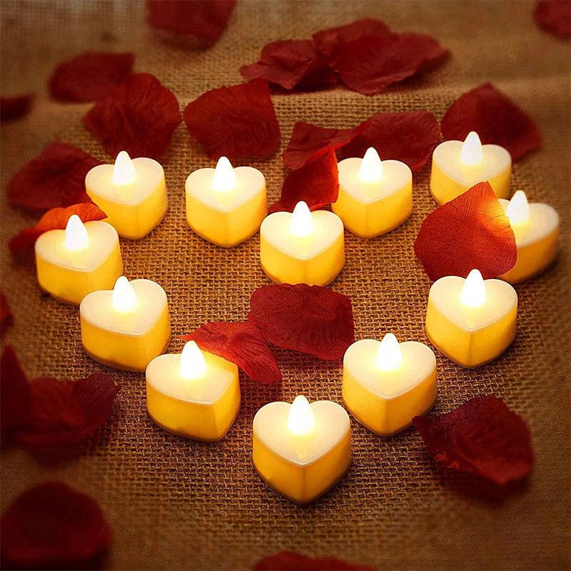 Heart 10pcs Creative LED Candles Tea Light Lamp Battery Powered