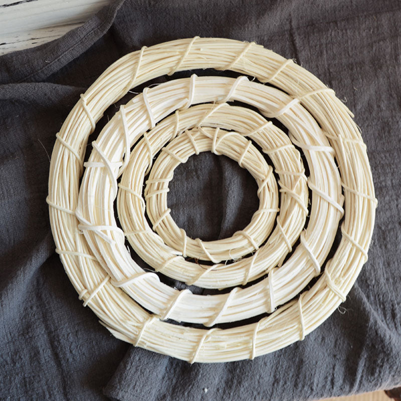 White Wicker Christmas Tree Rattan Wreath