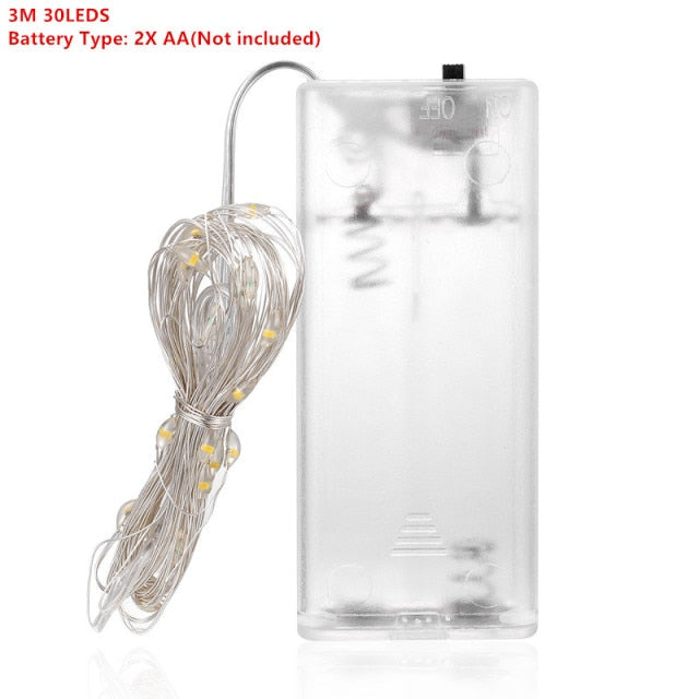 LED String light Silver Wire Fairy Garland Home Christmas