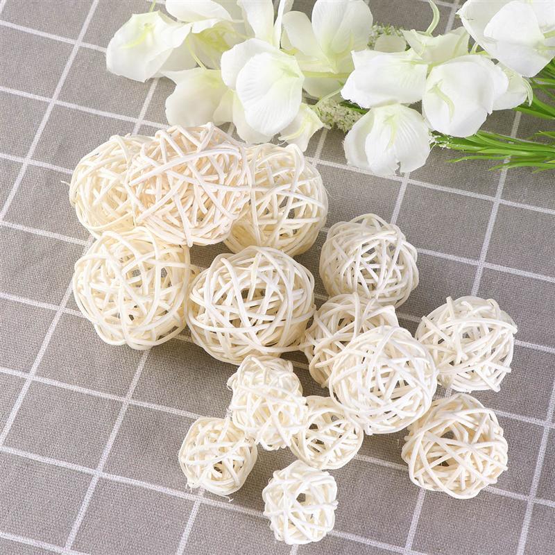 20-Piece 3 cm Rattan Decorative Ball Set