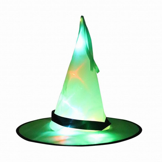 Halloween Decoration Witch Hat LED Lights Halloween Elf Ears Kids Home Party Decor Supplies Outdoor Tree Hanging Ornament Diy