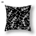 Halloween Series  Peach Skin Pillowcase Black White Skull