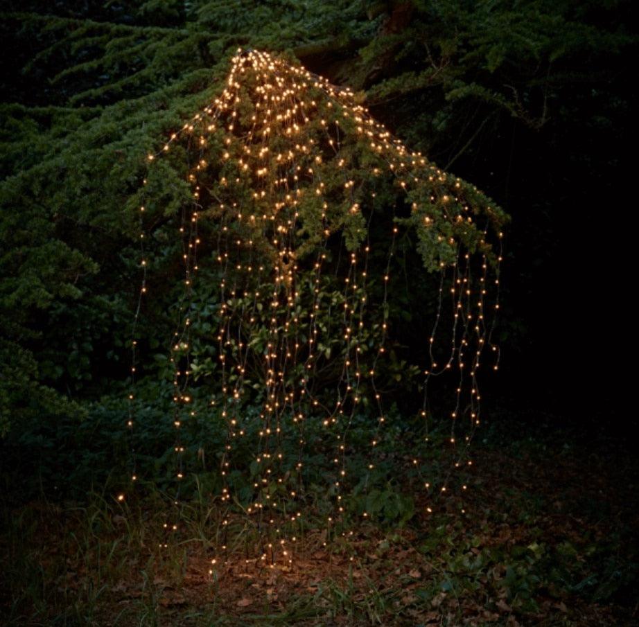 LED Solar Lights string Waterfall Fairy icicle Lights 600 luces