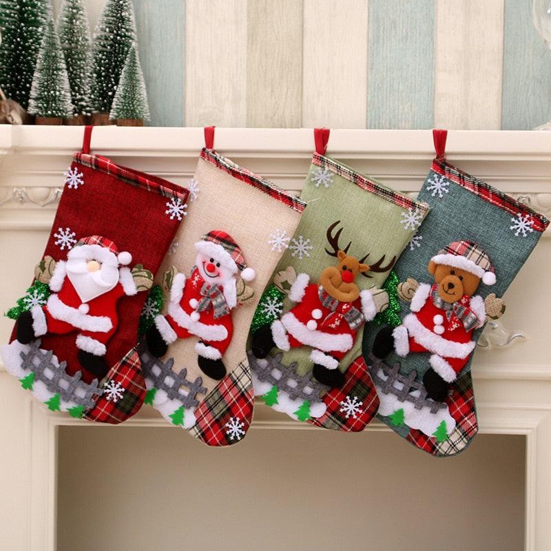 Stocking Sack Xmas Gift Candy Bag Noel Christmas