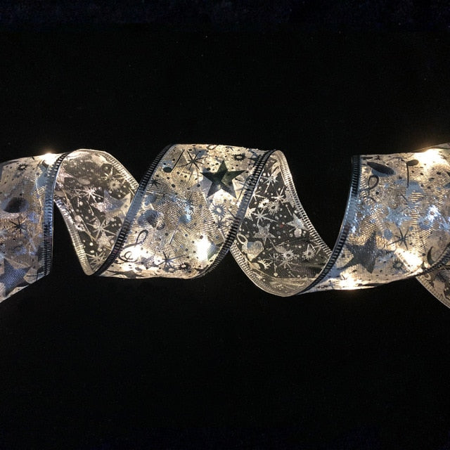 Christmas Decoration LED Ribbon Bows Lights