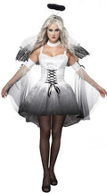 Women Black Angel Cosplay Set Long