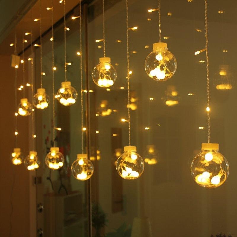 Wishing Ball Curtain Light String Christmas
