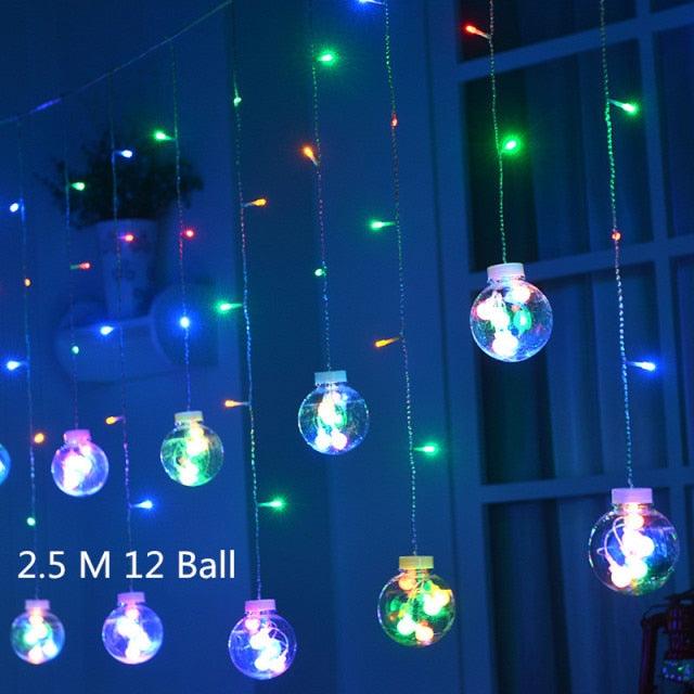 Wishing Ball Curtain Light String Christmas