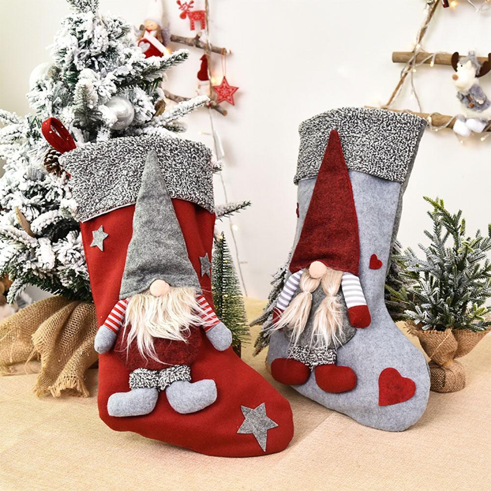 Large Knitted Faceless Christmas Stocking