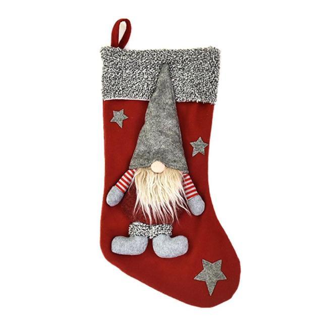 Large Knitted Faceless Christmas Stocking