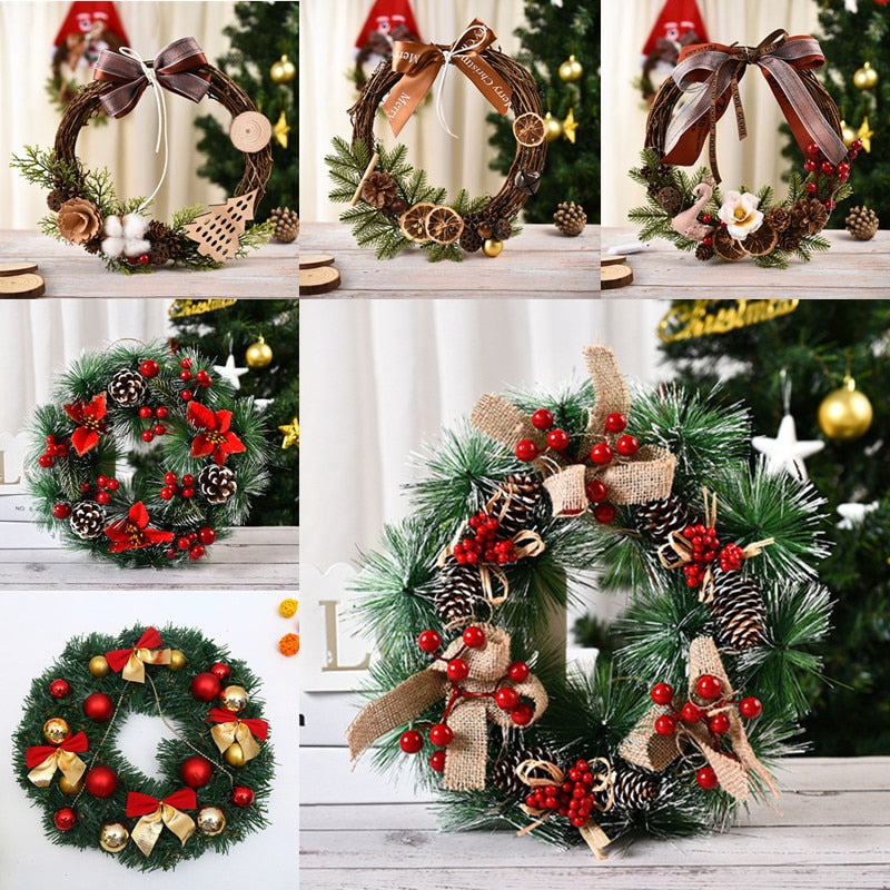 Colorful Artificial Christmas Window Wreath