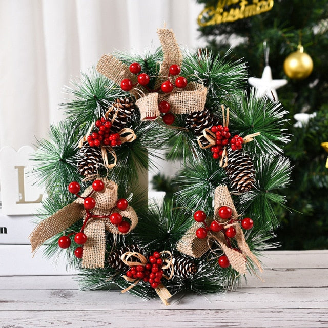 Colorful Artificial Christmas Window Wreath