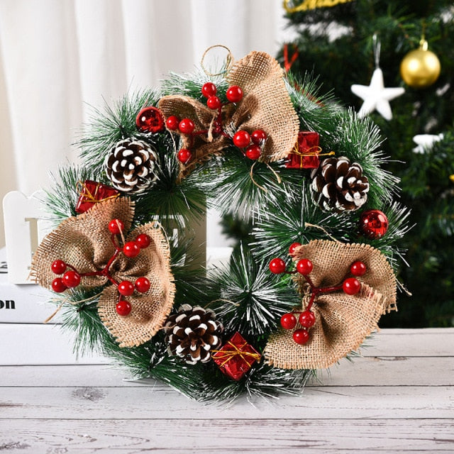 Colorful Artificial Christmas Window Wreath