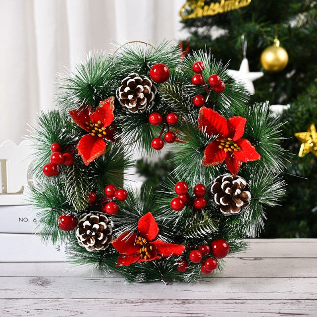 Colorful Artificial Christmas Window Wreath