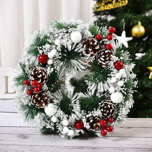 Colorful Artificial Christmas Window Wreath