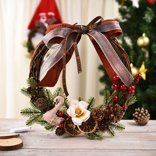 Colorful Artificial Christmas Window Wreath